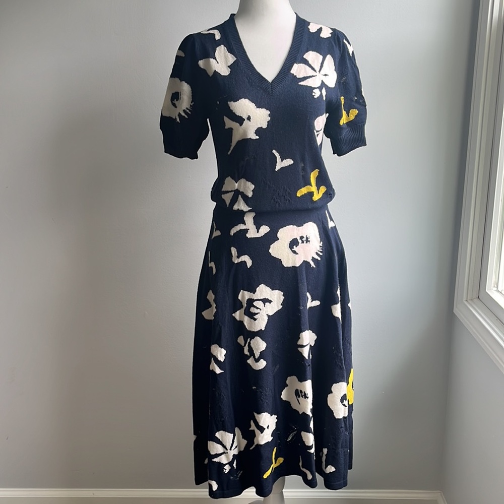 Barrie floral cashmere dress